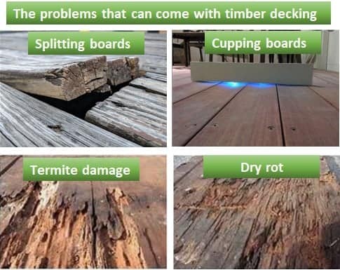 Problems with cupping and cracking timber deck boards